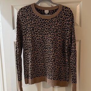 a new day Brown Leopard Print Crew Neck Sweater